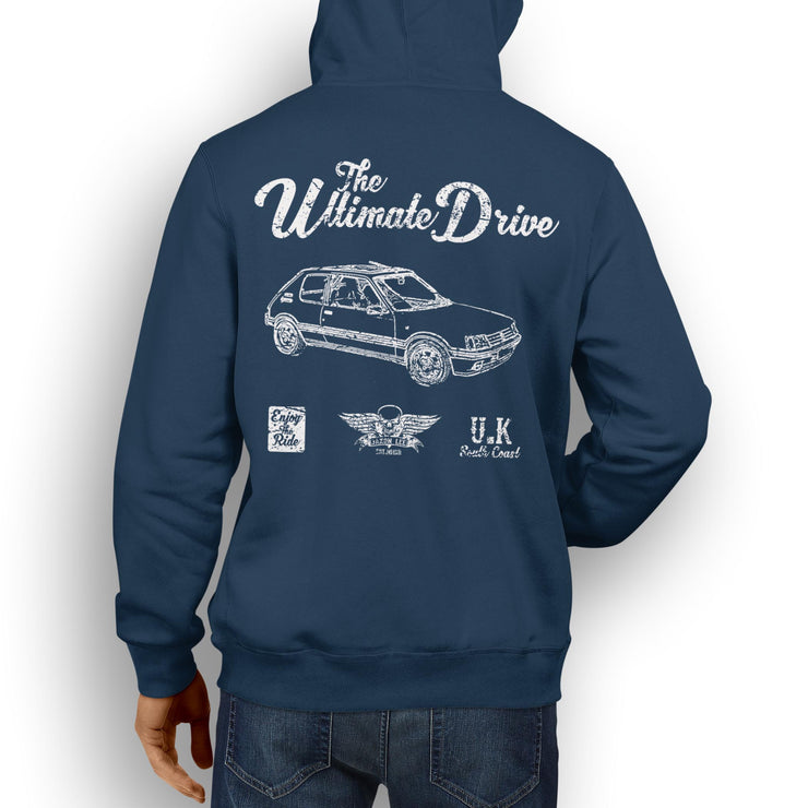 JL Ultimate Illustration For A Peugeot 205 GTI 1.9 Motorcar Fan Hoodie
