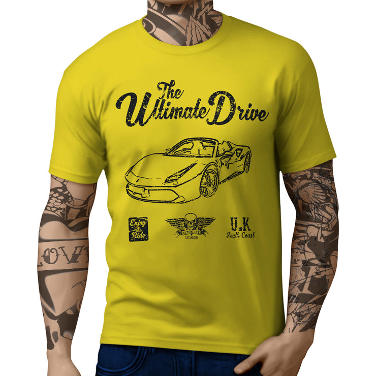 JL Ultimate Illustration For A Ferrari 488 Spider Motorcar Fan T-shirt