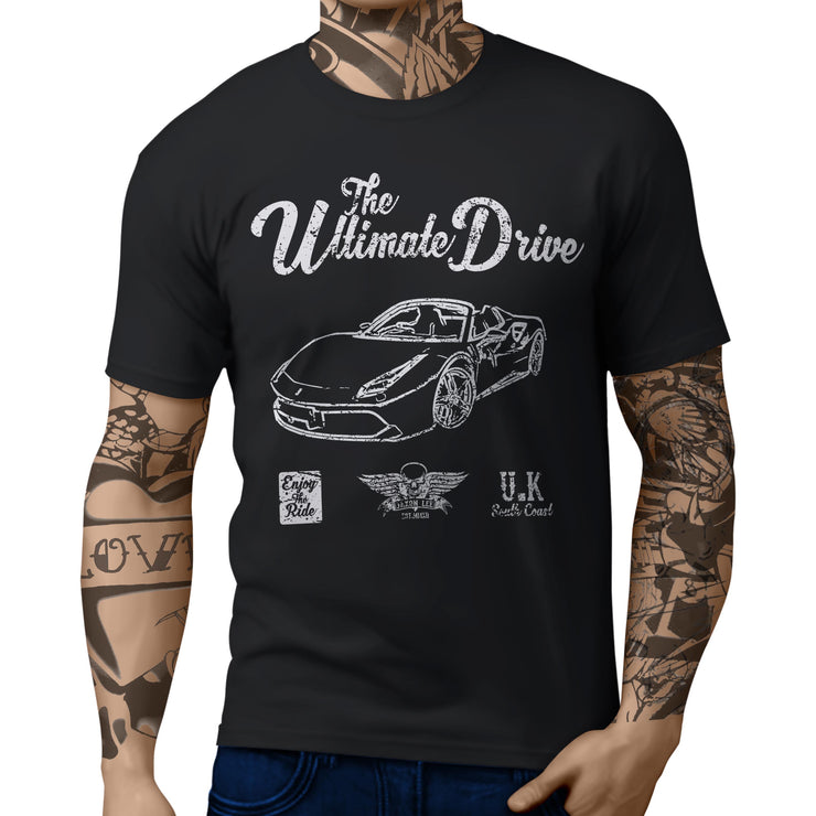 JL Ultimate Illustration For A Ferrari 488 Spider Motorcar Fan T-shirt