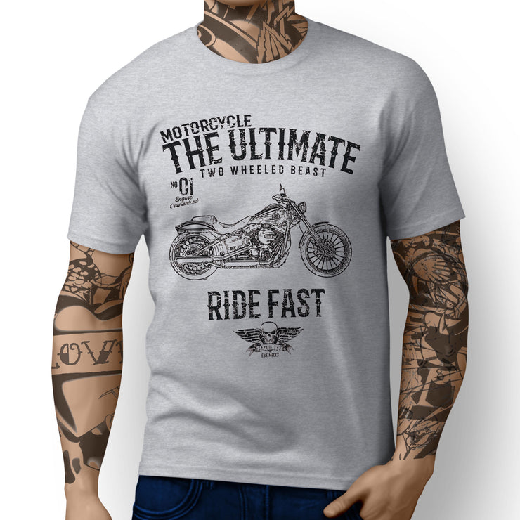 JL Ultimate Art Tee aimed at fans of Harley Davidson Breakout Motorbike