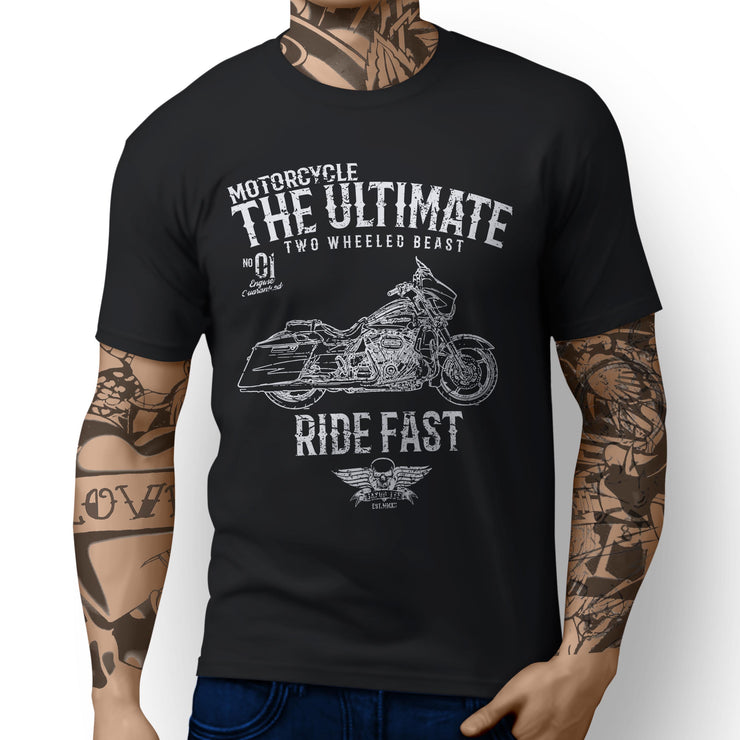 JL Ultimate Art Tee aimed at fans of Harley Davidson CVO Street Glide Motorbike