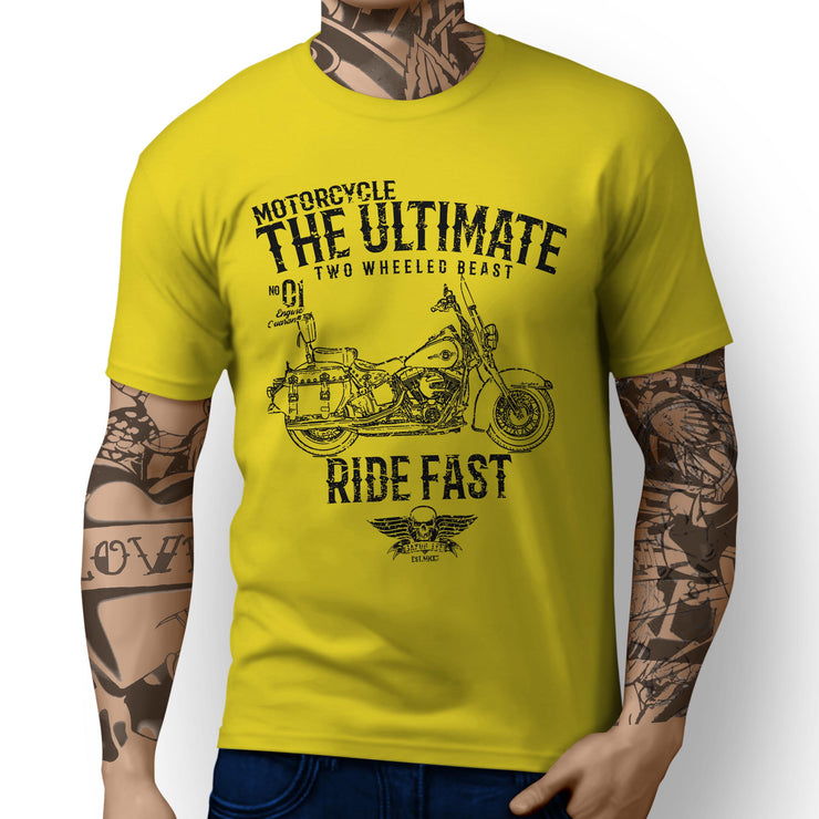 JL Ultimate Art Tee aimed at fans of Harley Davidson Heritage Softail Classic Motorbike