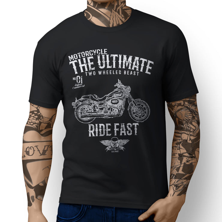 JL Ultimate Art Tee aimed at fans of Harley Davidson Low Rider Motorbike