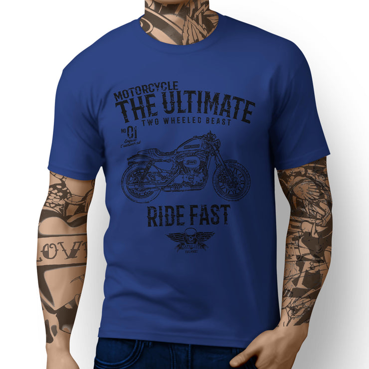 JL Ultimate Art Tee aimed at fans of Harley Davidson Roadster Motorbike