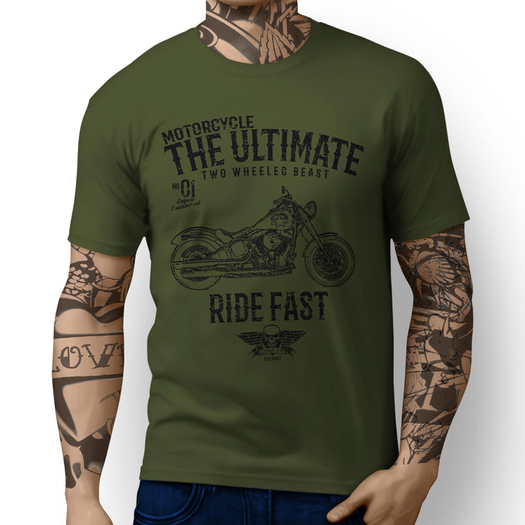 JL Ultimate Art Tee aimed at fans of Harley Davidson Softail Slim S Motorbike