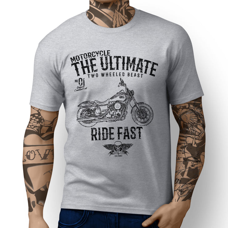 JL Ultimate Art Tee aimed at fans of Harley Davidson Street Bob Motorbike