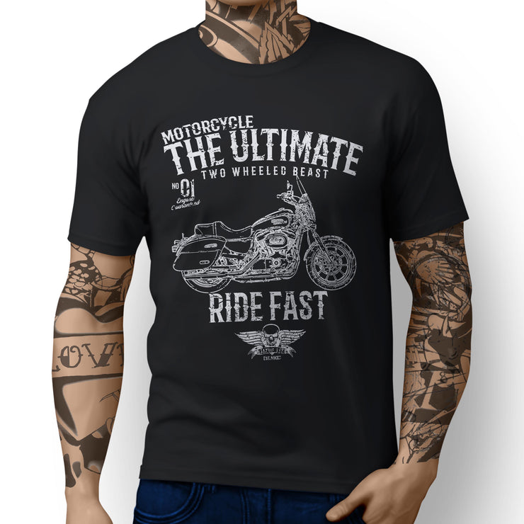 JL Ultimate Art Tee aimed at fans of Harley Davidson SuperLow 1200T Motorbike