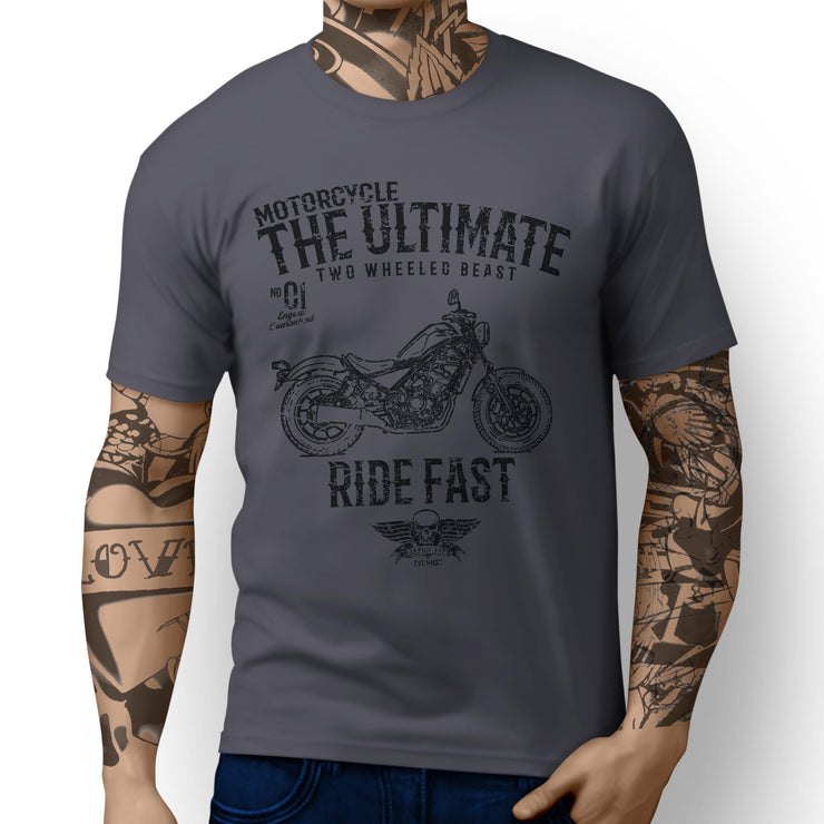 JL Ultimate Illustration For A Honda Rebel 300 Motorbike Fan T-shirt