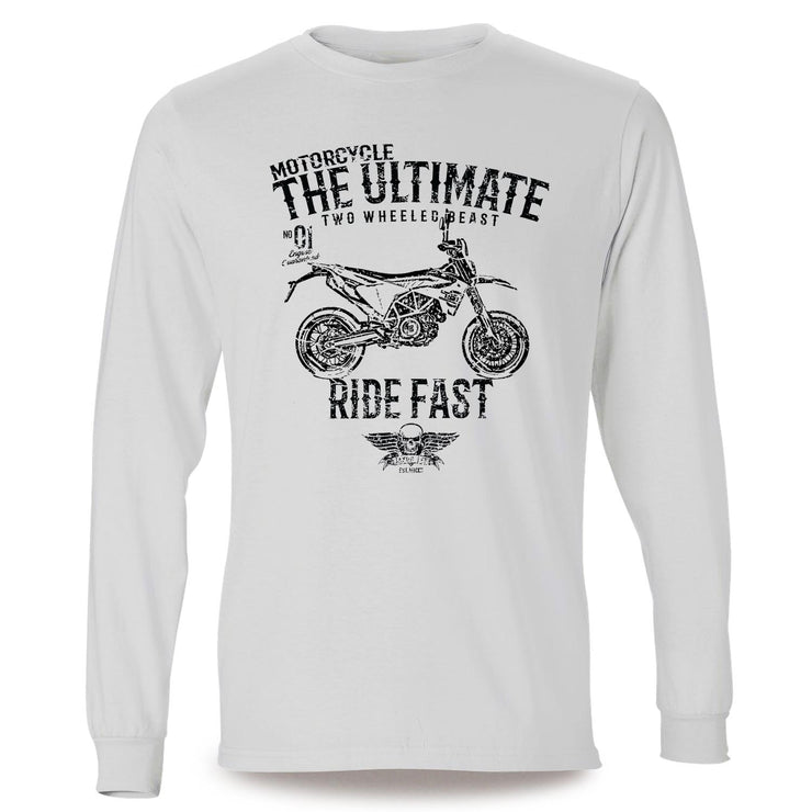 JL Ultimate Illustration For A Husqvarna 701 Supermoto Motorbike Fan LS-Tshirt