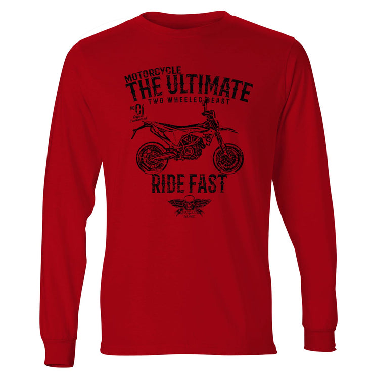 JL Ultimate Illustration For A Husqvarna 701 Supermoto Motorbike Fan LS-Tshirt