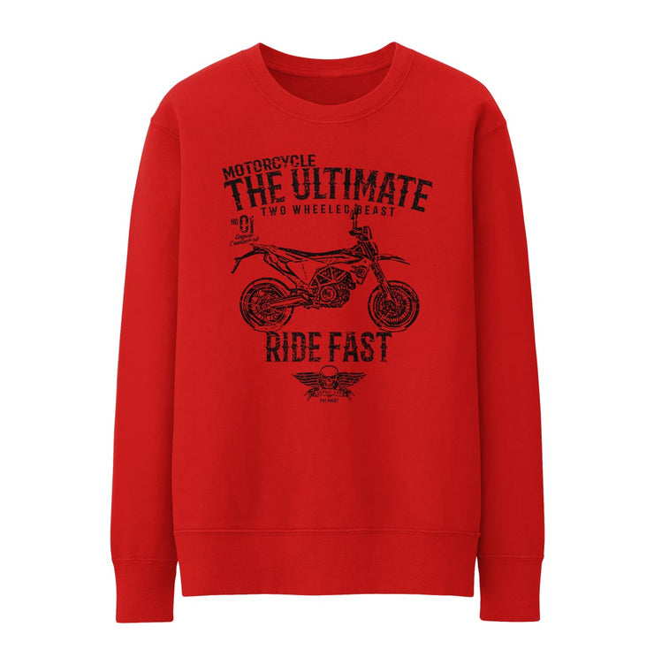 JL Ultimate Illustration For A Husqvarna 701 Supermoto Motorbike Fan Jumper