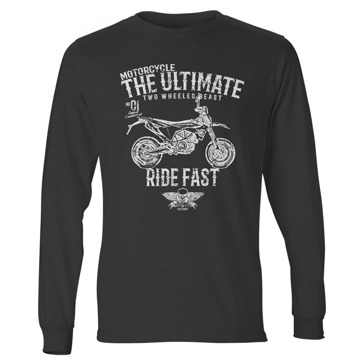 JL Ultimate Illustration For A Husqvarna 701 Supermoto Motorbike Fan LS-Tshirt