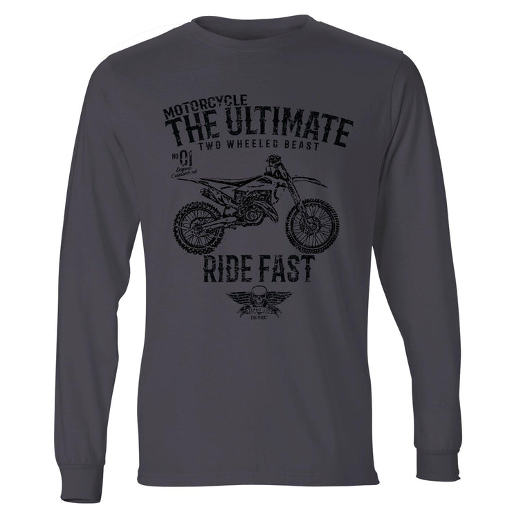 JL Ultimate Illustration For A Husqvarna TC 125 Motorbike Fan LS-Tshirt