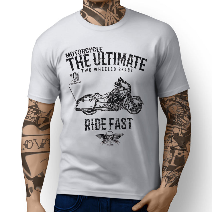 JL Ultimate Illustration For A Indian Chieftain Dark Horse Motorbike Fan T-shirt