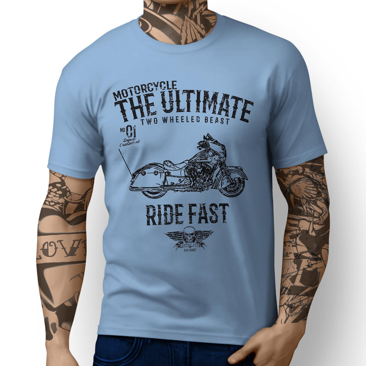 JL Ultimate Illustration For A Indian Chieftain Dark Horse Motorbike Fan T-shirt