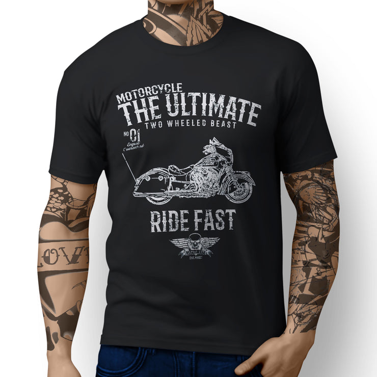 JL Ultimate Illustration For A Indian Chieftain Dark Horse Motorbike Fan T-shirt