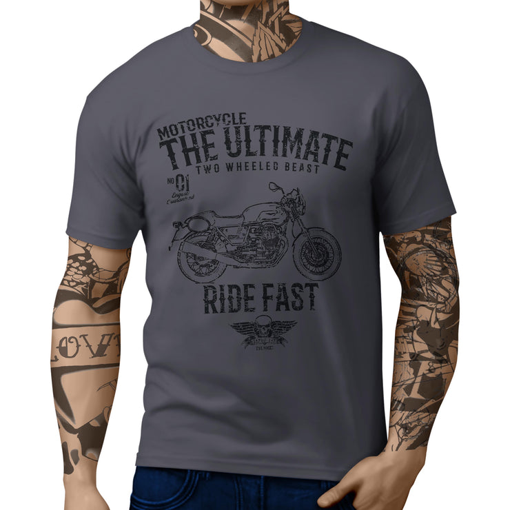 JL Ultimate Illustration For A Moto Guzzi V7 III Racer Motorbike Fan T-shirt