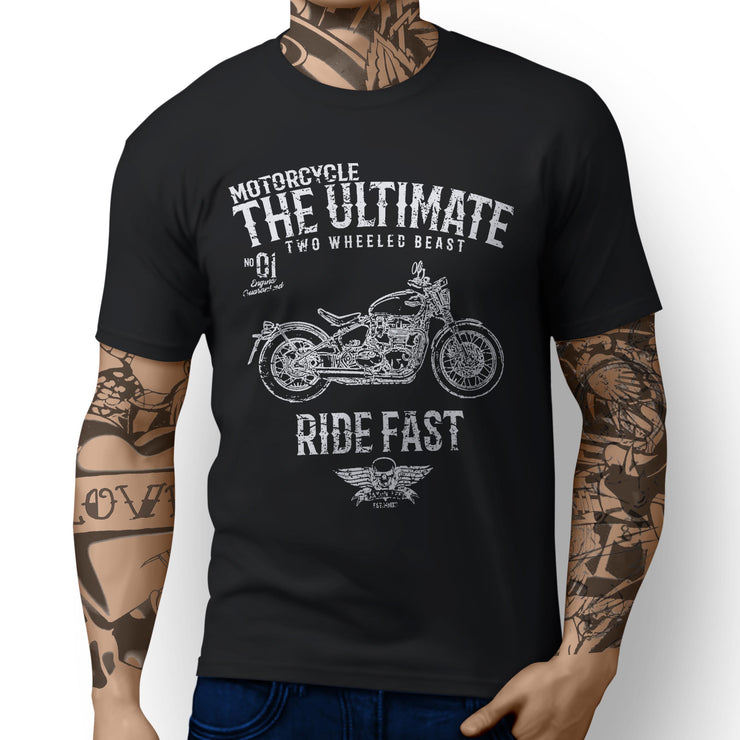 JL Ultimate Art Tee aimed at fans of Triumph Bonneville Bobber Motorbike