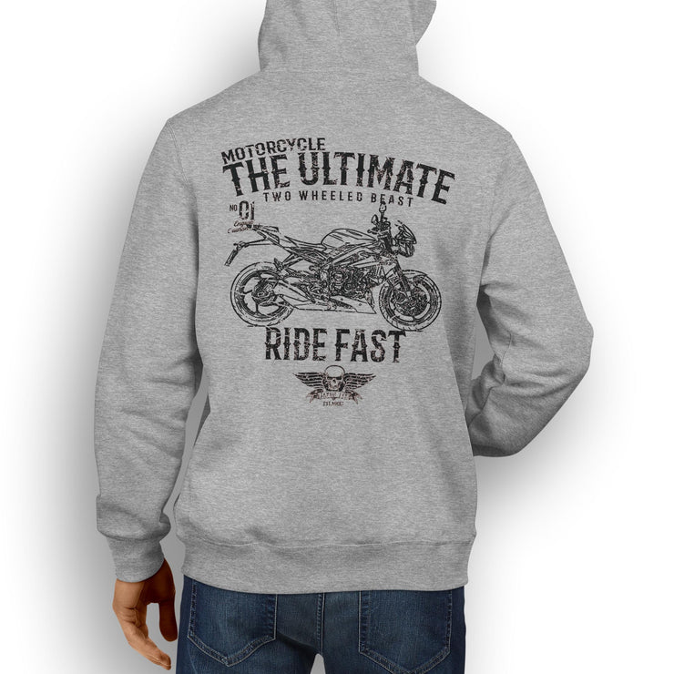 JL Ultimate Illustration For A Triumph Street Triple Rx SE Motorbike Fan Hoodie