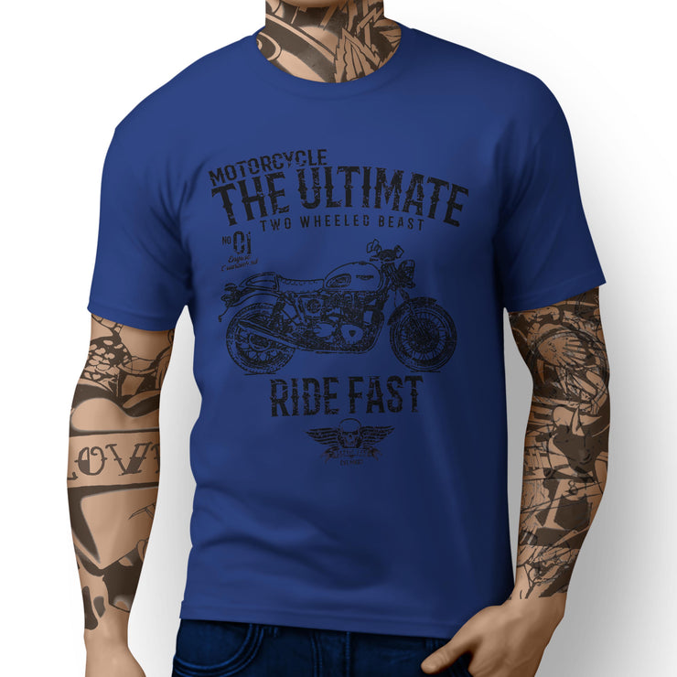 JL Ultimate Art Tee aimed at fans of Triumph Thruxton Ace Motorbike