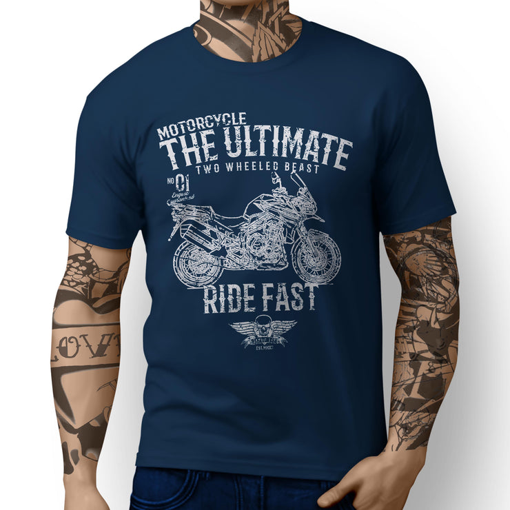 JL Ultimate Art Tee aimed at fans of Triumph Tiger Explorer Spoked Wheels Motorb