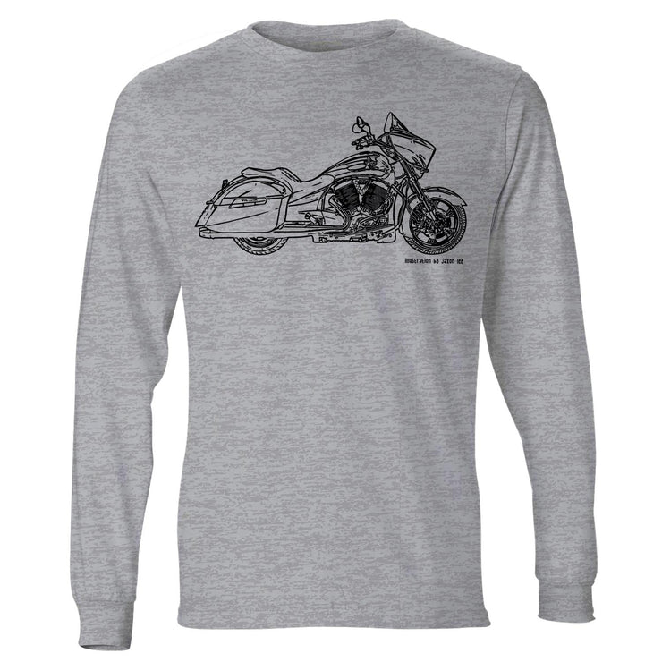 JL Illustration For A Victory Cross Country Motorbike Fan LS-Tshirt