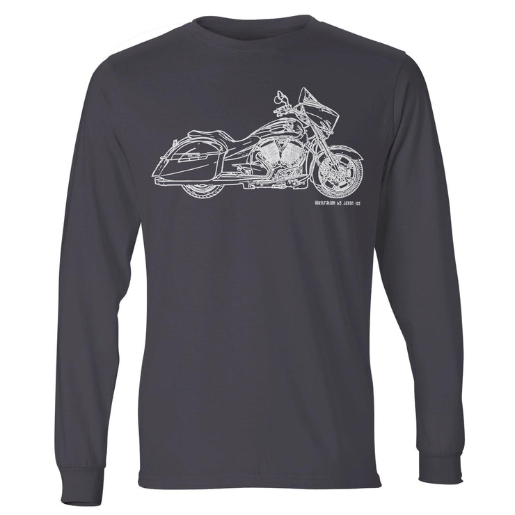 JL Illustration For A Victory Cross Country Motorbike Fan LS-Tshirt