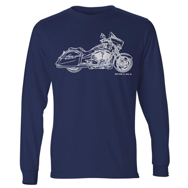 JL Illustration For A Victory Cross Country Motorbike Fan LS-Tshirt