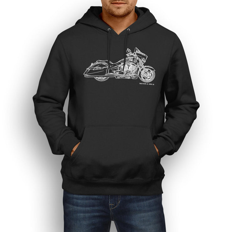 JL Illustration For A Victory Cross Country Motorbike Fan Hoodie