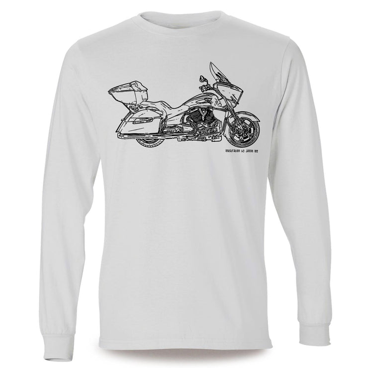 JL Illustration For A Victory Cross Country Tour Motorbike Fan LS-Tshirt
