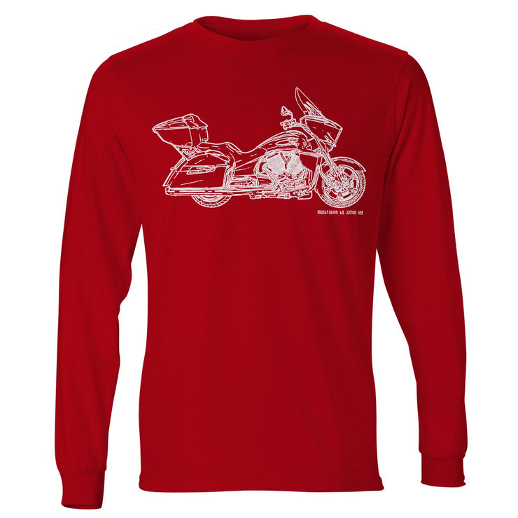 JL Illustration For A Victory Cross Country Tour Motorbike Fan LS-Tshirt
