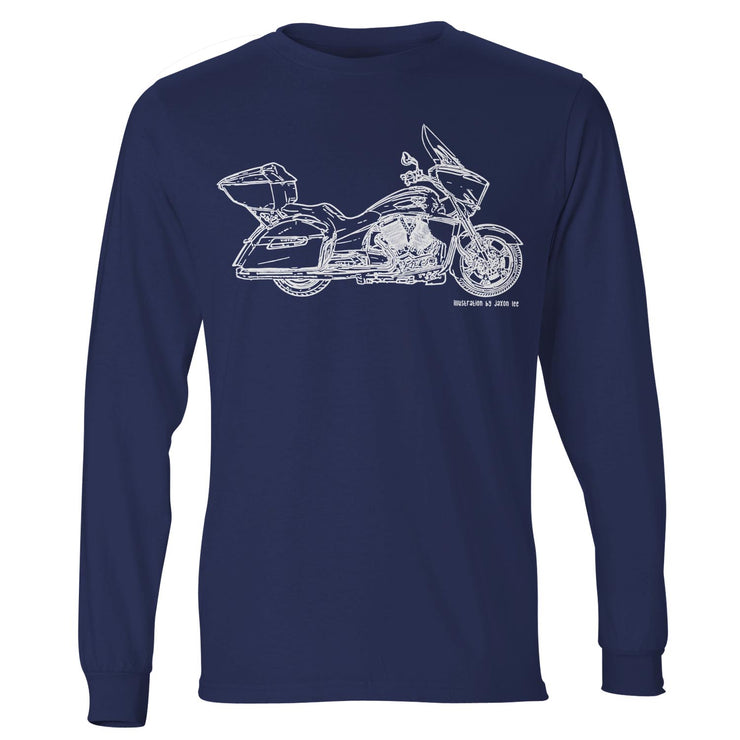 JL Illustration For A Victory Cross Country Tour Motorbike Fan LS-Tshirt
