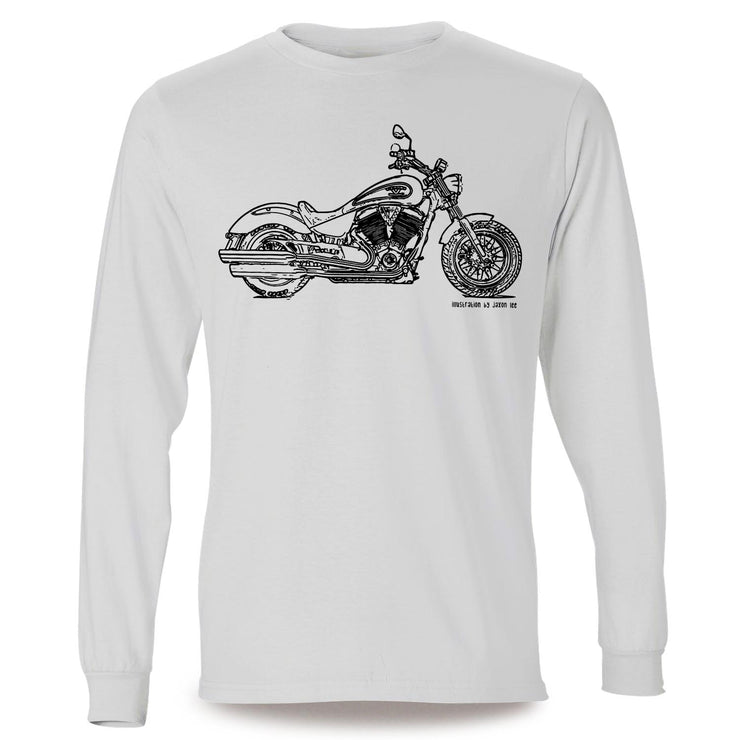 JL Illustration For A Victory Gunner Motorbike Fan LS-Tshirt