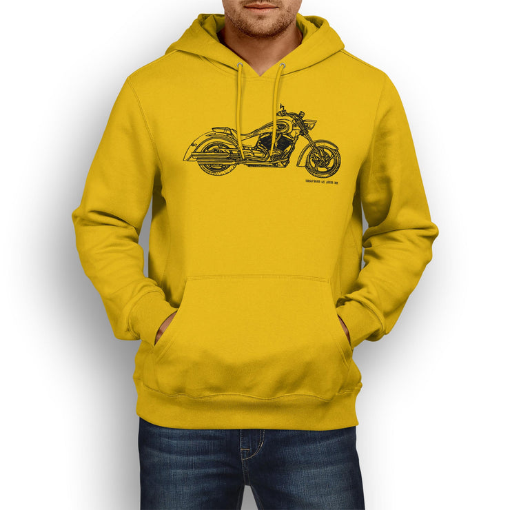 JL Illustration For A Victory Kingpin Motorbike Fan Hoodie