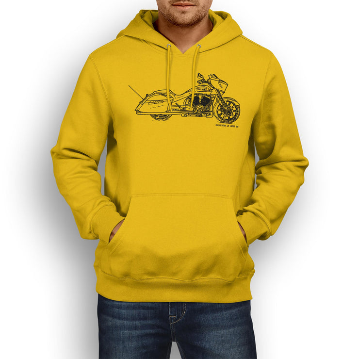 JL Illustration For A Victory Magnum X1 Stealth Edition Motorbike Fan Hoodie