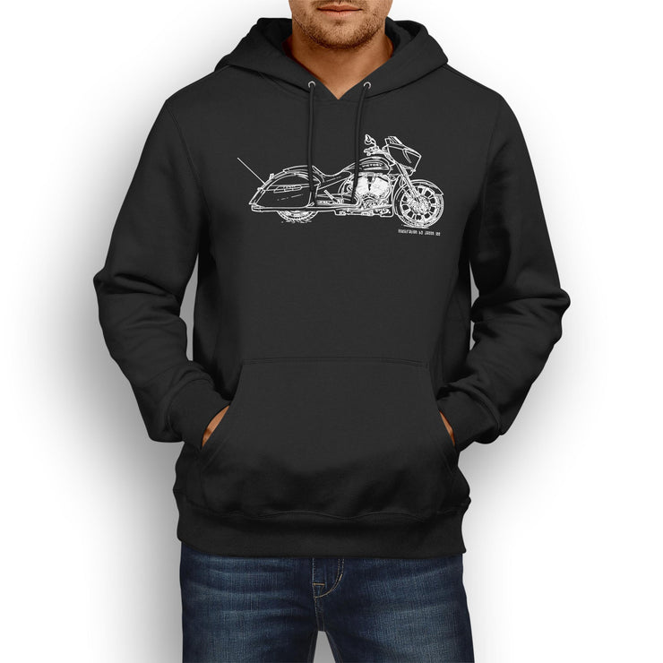 JL Illustration For A Victory Magnum X1 Stealth Edition Motorbike Fan Hoodie