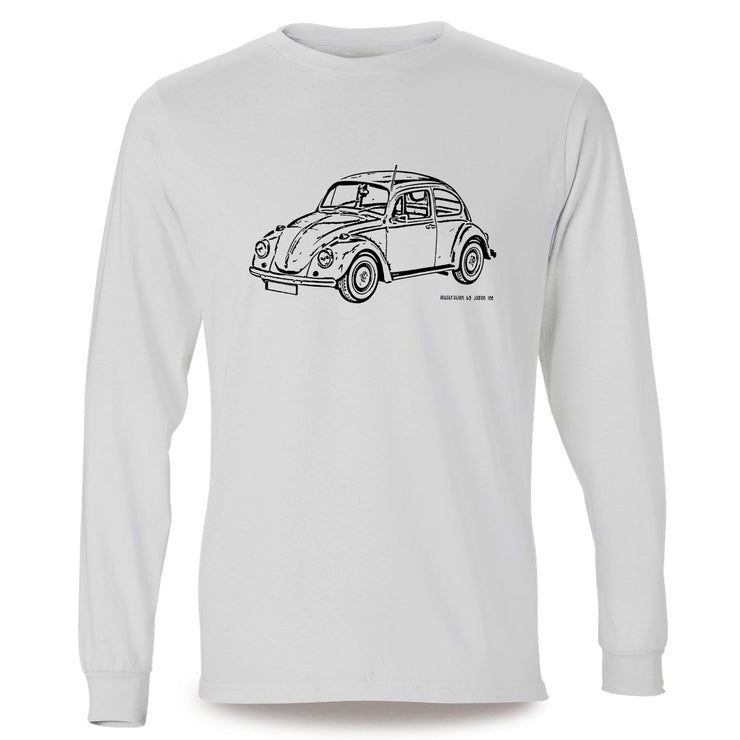 JL illustration for a Volkswagen 1968 Beetle 1500 Limousine fan LS-Tshirt