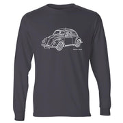 JL illustration for a Volkswagen 1968 Beetle 1500 Limousine fan LS-Tshirt