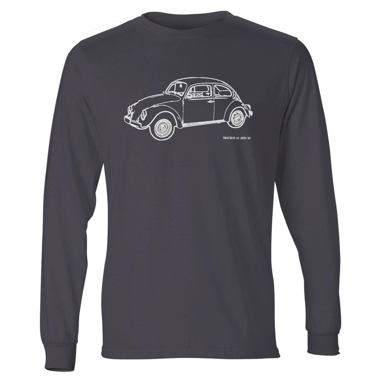 JL illustration for a Volkswagen 1974 Beetle Motorcar fan LS-Tshirt