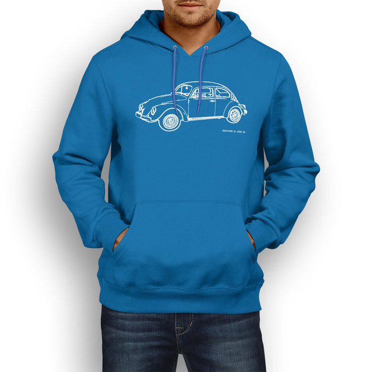 JL illustration for a Volkswagen 1974 Beetle Motorcar fan Hoodie