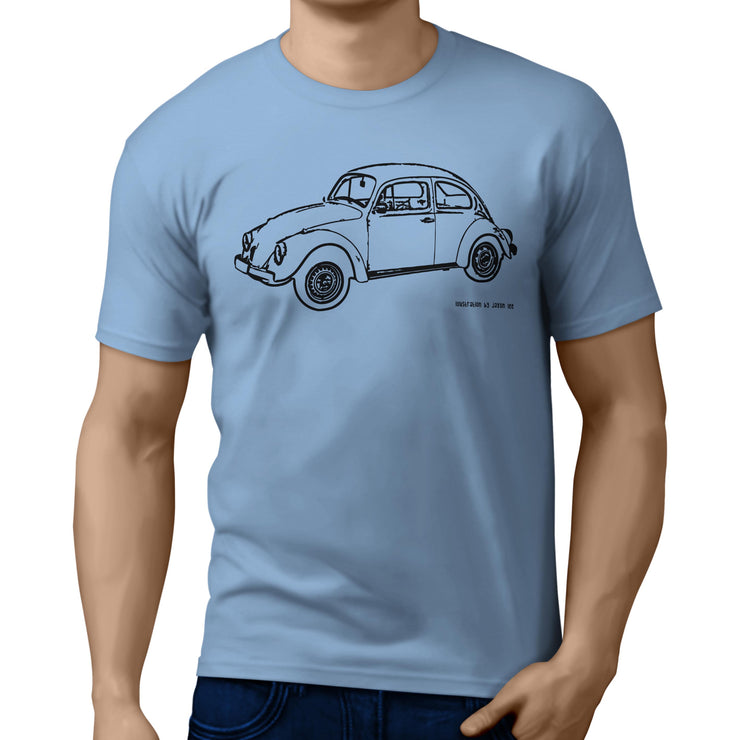 JL illustration for a Volkswagen 1974 Beetle Motorcar fan T-shirt