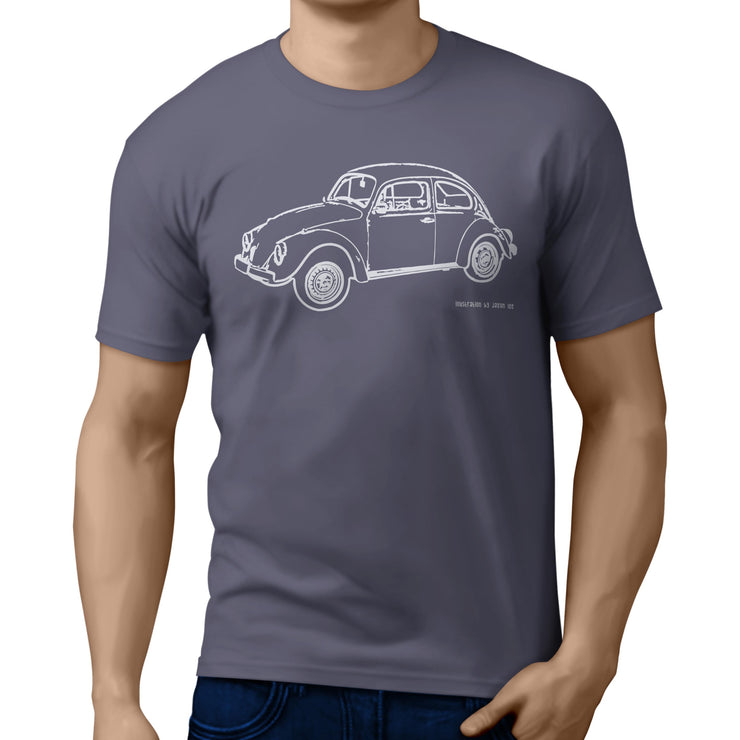 JL illustration for a Volkswagen 1974 Beetle Motorcar fan T-shirt