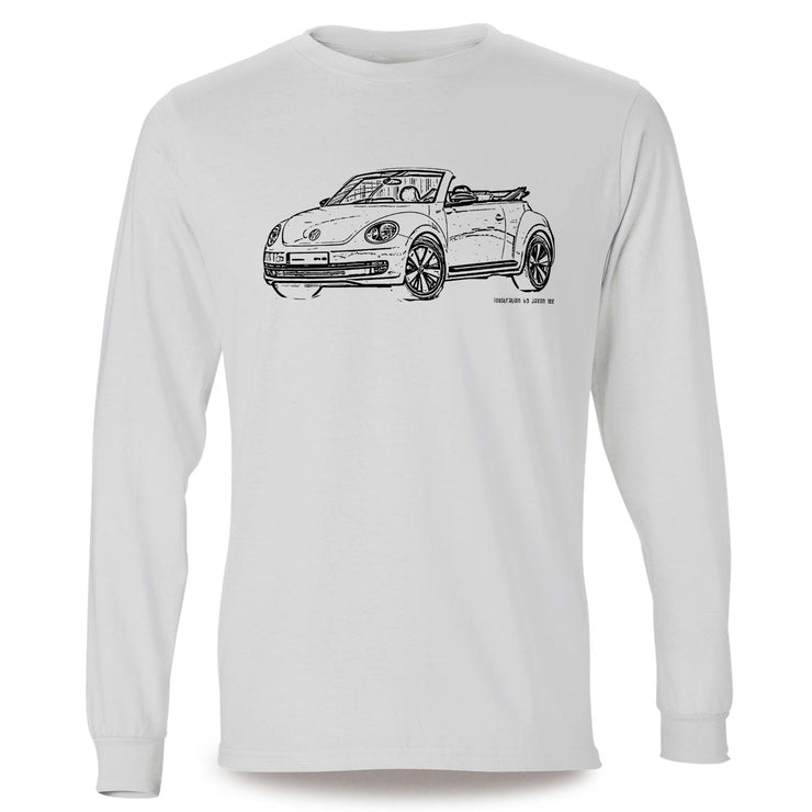 JL illustration for a Volkswagen Beetle Cabriolet Motorcar fan LS-Tshirt