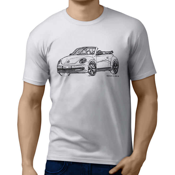JL illustration for a Volkswagen Beetle Cabriolet Motorcar fan T-shirt