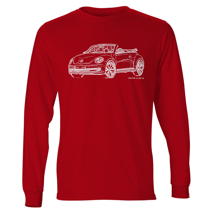 JL illustration for a Volkswagen Beetle Cabriolet Motorcar fan LS-Tshirt