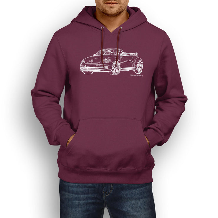 JL illustration for a Volkswagen Beetle Cabriolet Motorcar fan Hoodie