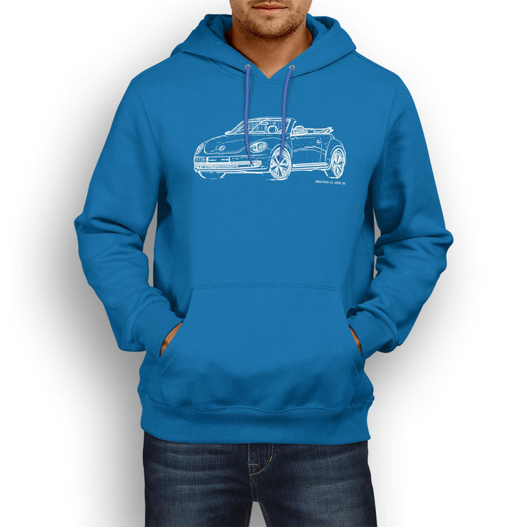JL illustration for a Volkswagen Beetle Cabriolet Motorcar fan Hoodie