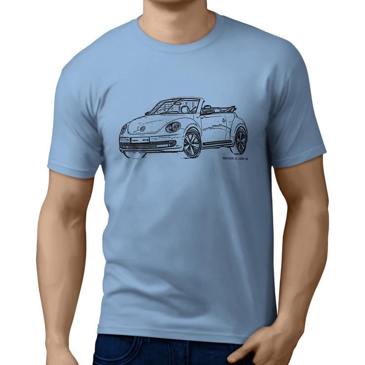 JL illustration for a Volkswagen Beetle Cabriolet Motorcar fan T-shirt