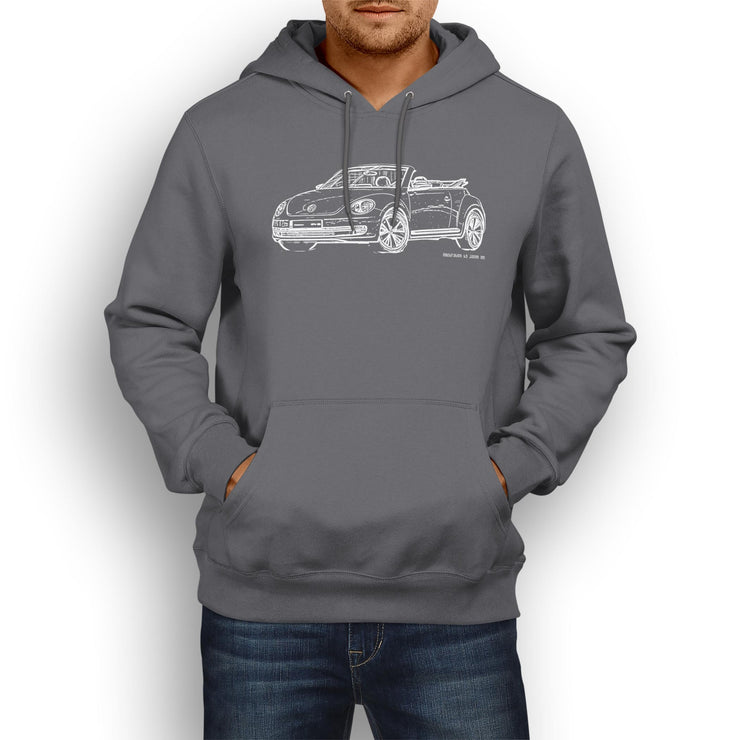 JL illustration for a Volkswagen Beetle Cabriolet Motorcar fan Hoodie