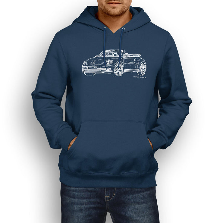 JL illustration for a Volkswagen Beetle Cabriolet Motorcar fan Hoodie